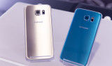 Серебрянный и голубой Samsung Galaxy S6